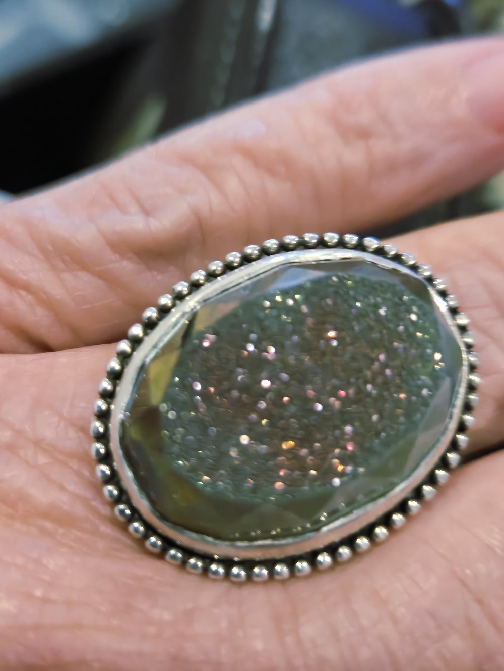 Colleen Lopez Sterling Silver Purple Druzy Mystic Ring - Picture 8 of 8